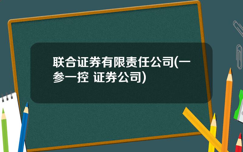 联合证券有限责任公司(一参一控 证券公司)